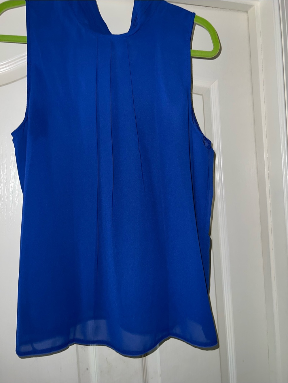Sleeveless Royal Blue Pleated Women's Top